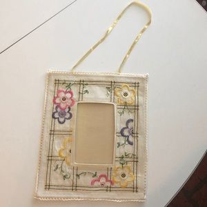 Anthropologie embroidered hanging frame.